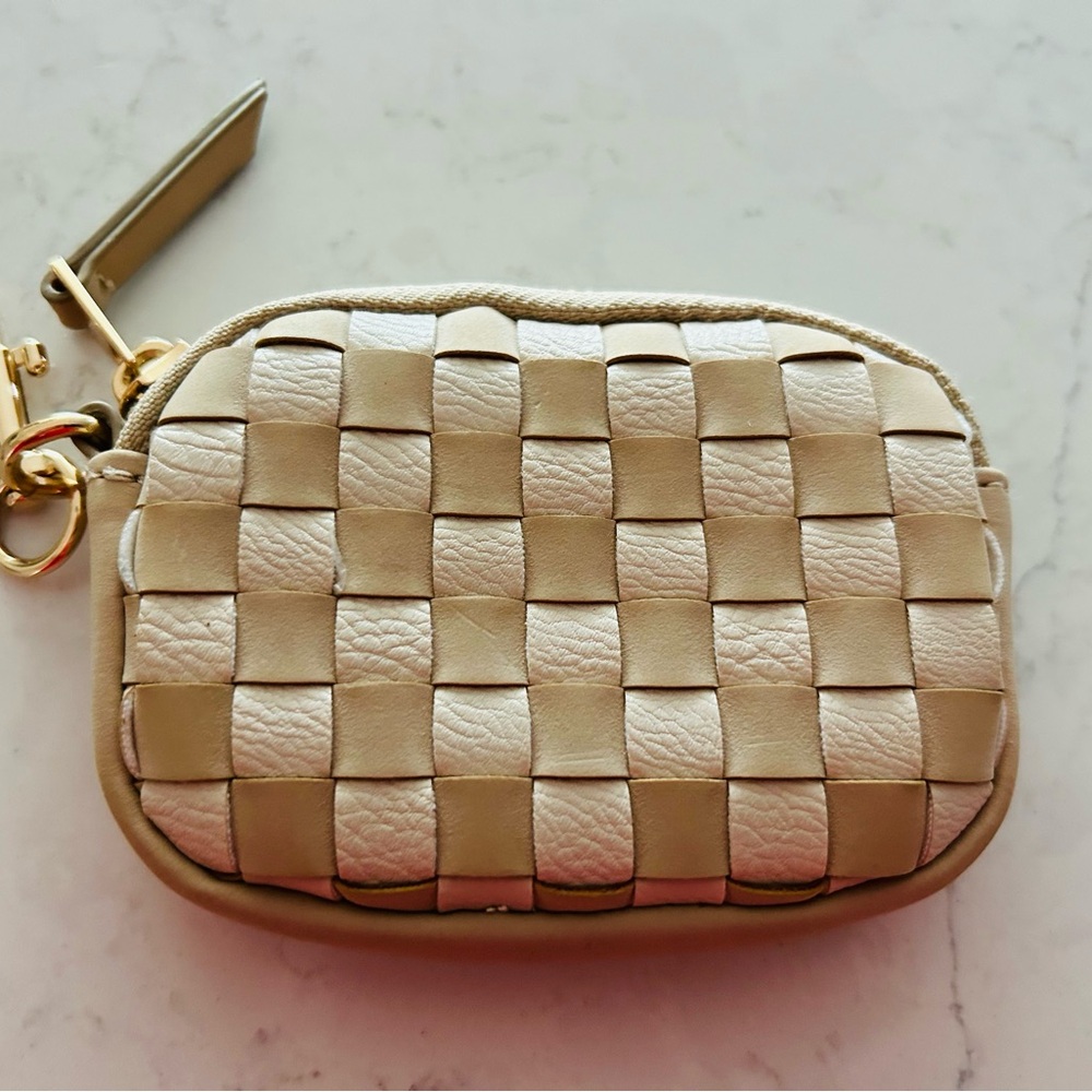 Woven Tan and White Women's wristlet